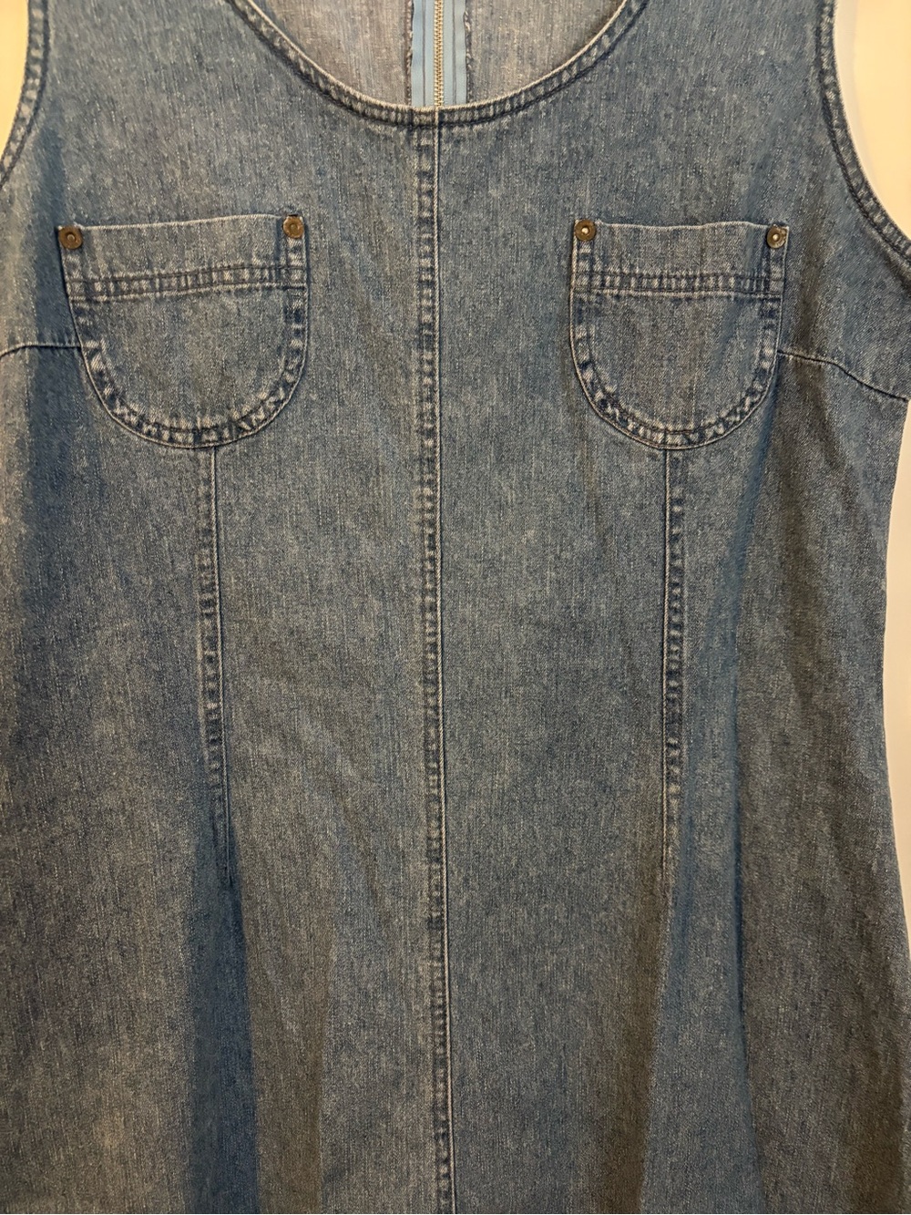 Vintage Willi Smith Sleeveless Denim Midi Dress - Blue - Picture 4 of 7